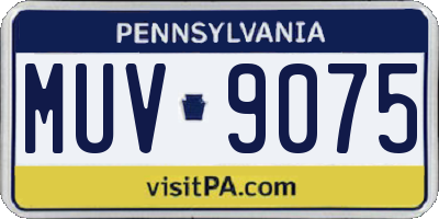 PA license plate MUV9075