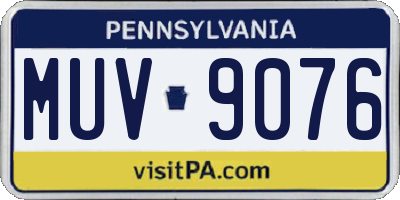 PA license plate MUV9076
