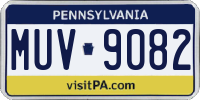 PA license plate MUV9082