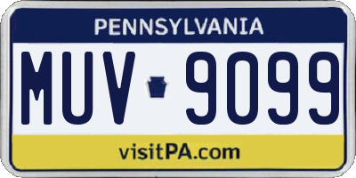 PA license plate MUV9099