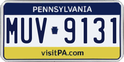 PA license plate MUV9131
