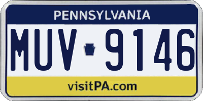 PA license plate MUV9146