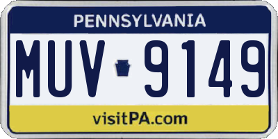 PA license plate MUV9149