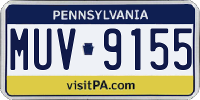 PA license plate MUV9155