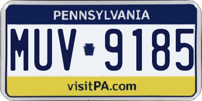 PA license plate MUV9185