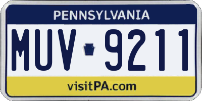 PA license plate MUV9211