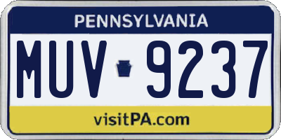 PA license plate MUV9237
