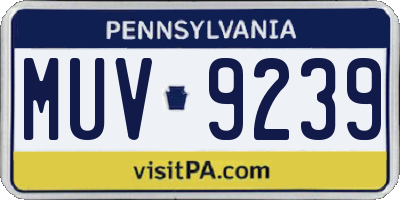 PA license plate MUV9239