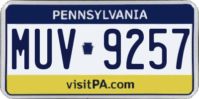 PA license plate MUV9257