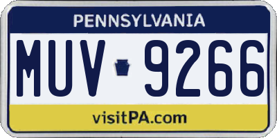 PA license plate MUV9266