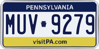 PA license plate MUV9279