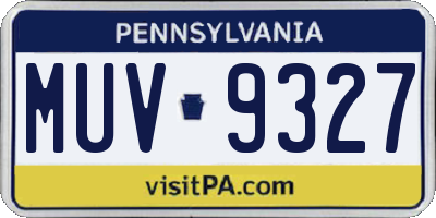 PA license plate MUV9327