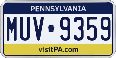 PA license plate MUV9359