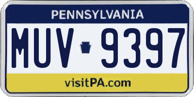 PA license plate MUV9397