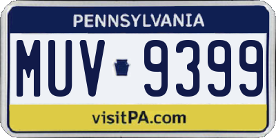 PA license plate MUV9399