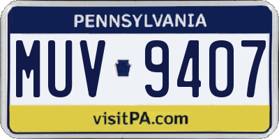 PA license plate MUV9407