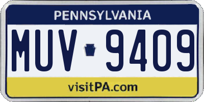 PA license plate MUV9409