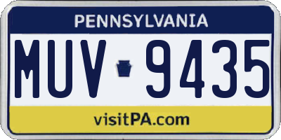 PA license plate MUV9435