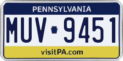 PA license plate MUV9451