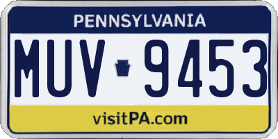 PA license plate MUV9453