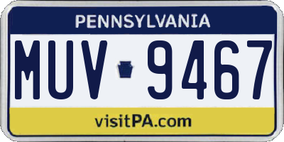 PA license plate MUV9467
