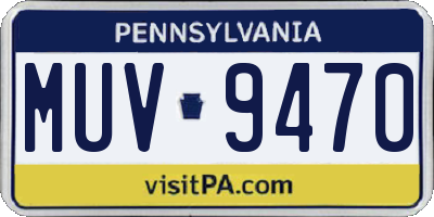 PA license plate MUV9470