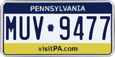 PA license plate MUV9477