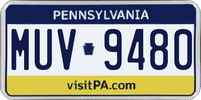 PA license plate MUV9480