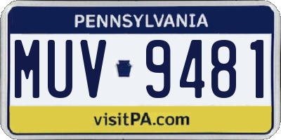 PA license plate MUV9481
