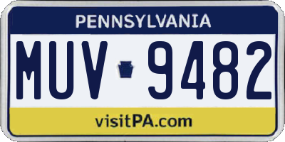 PA license plate MUV9482