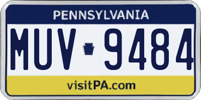 PA license plate MUV9484