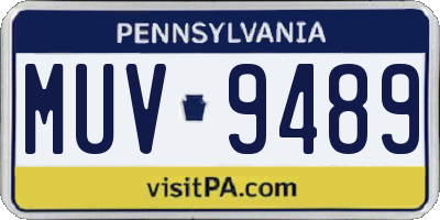 PA license plate MUV9489