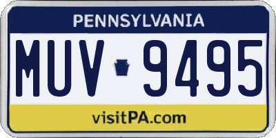 PA license plate MUV9495