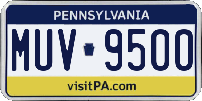 PA license plate MUV9500