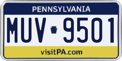PA license plate MUV9501
