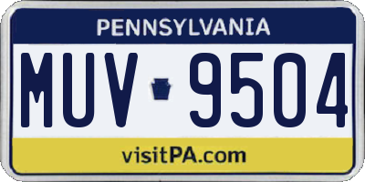 PA license plate MUV9504