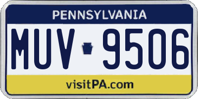 PA license plate MUV9506