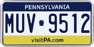 PA license plate MUV9512