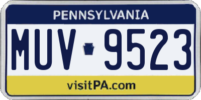 PA license plate MUV9523