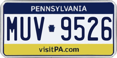 PA license plate MUV9526