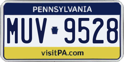 PA license plate MUV9528