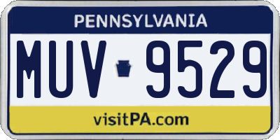 PA license plate MUV9529