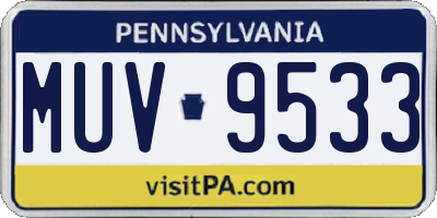 PA license plate MUV9533