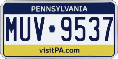 PA license plate MUV9537