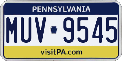 PA license plate MUV9545