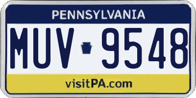 PA license plate MUV9548