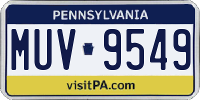 PA license plate MUV9549