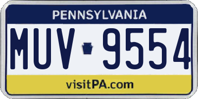 PA license plate MUV9554