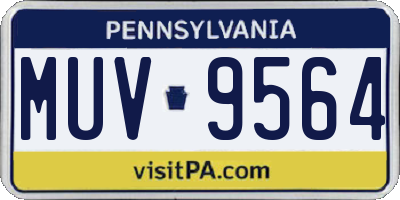 PA license plate MUV9564