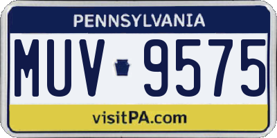 PA license plate MUV9575